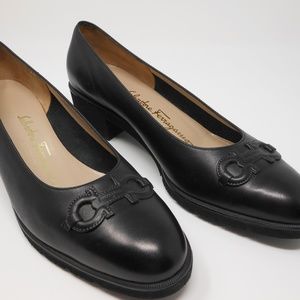 Salvatore Ferragamo Black Pumps 7 1/2 B NWOB